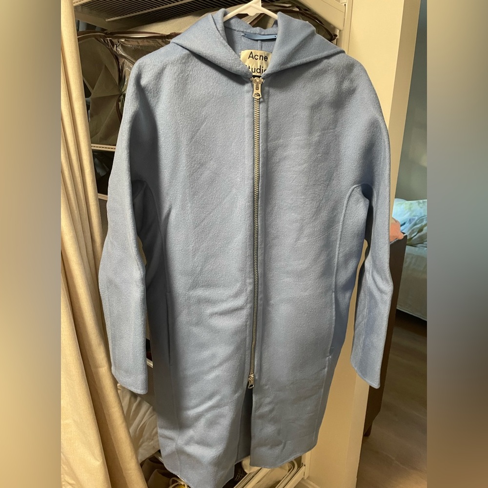 Acne Studios Emile Doublé Coat – Size 36 – Blue – Good Condition